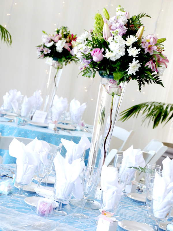 7 - Tall Vase with Posy Style Arrangement